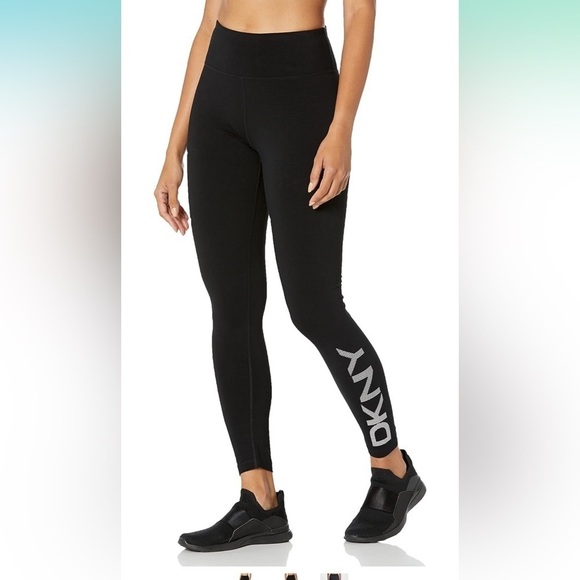 Dkny Pants - DKNY High-Rise Logo Workout Full Length Leggings Size Small NWT Activewear